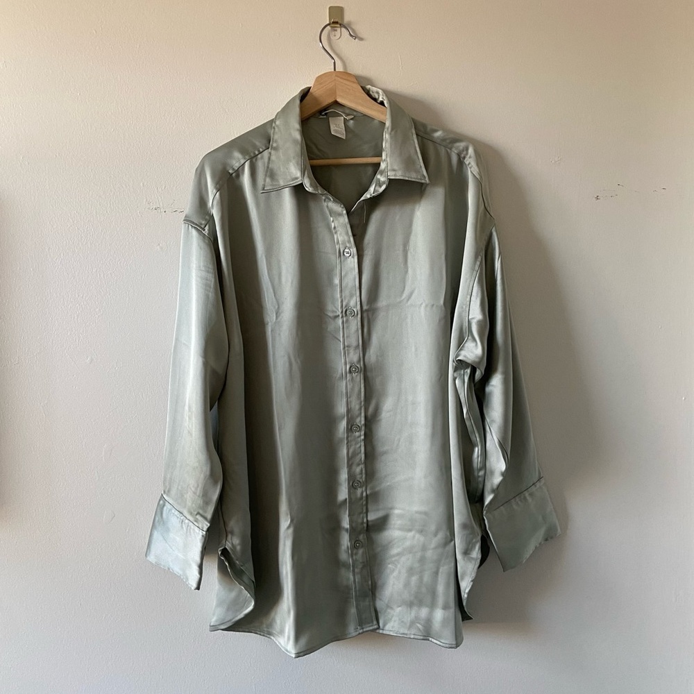 H&M Heavy Satin Oversized Blouse